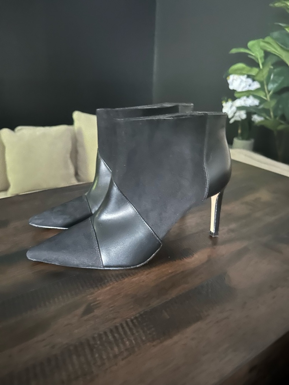 Zara Black Pointed Toe Stiletto Ankle Booties